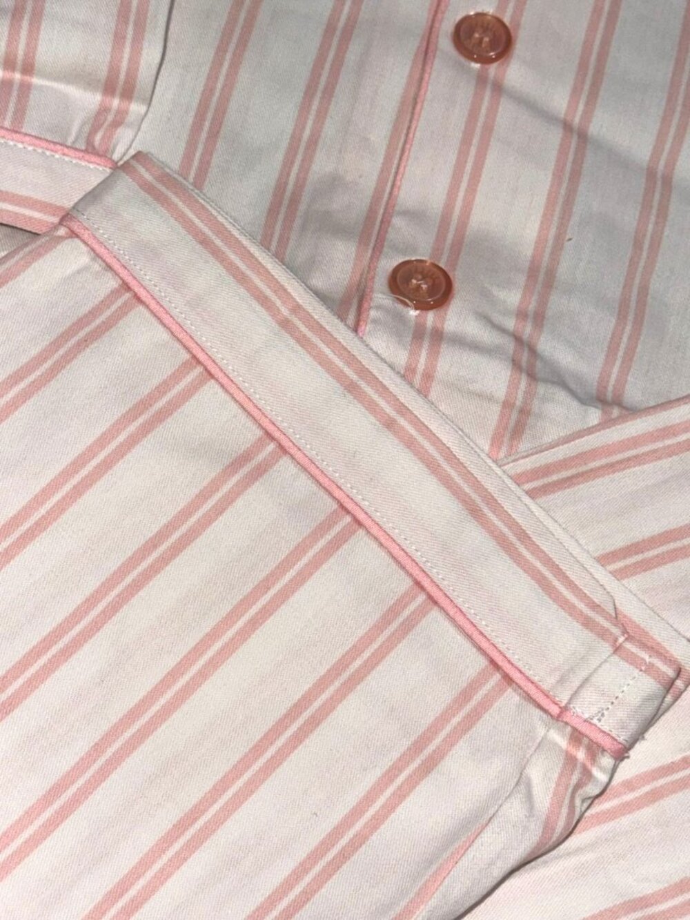 Petite Plume The Colony Hotel Girls Striped Pajama Set Pink & White Size 12 Cott - Picture 8 of 13